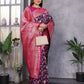 Joban Fashion Banarasi Wine Woven Soft Silk Saree | Swadesiicart