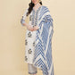 Designer Stylish white Cotton Stitched Suit With Dupatta - Tanisha | Swadesiicart