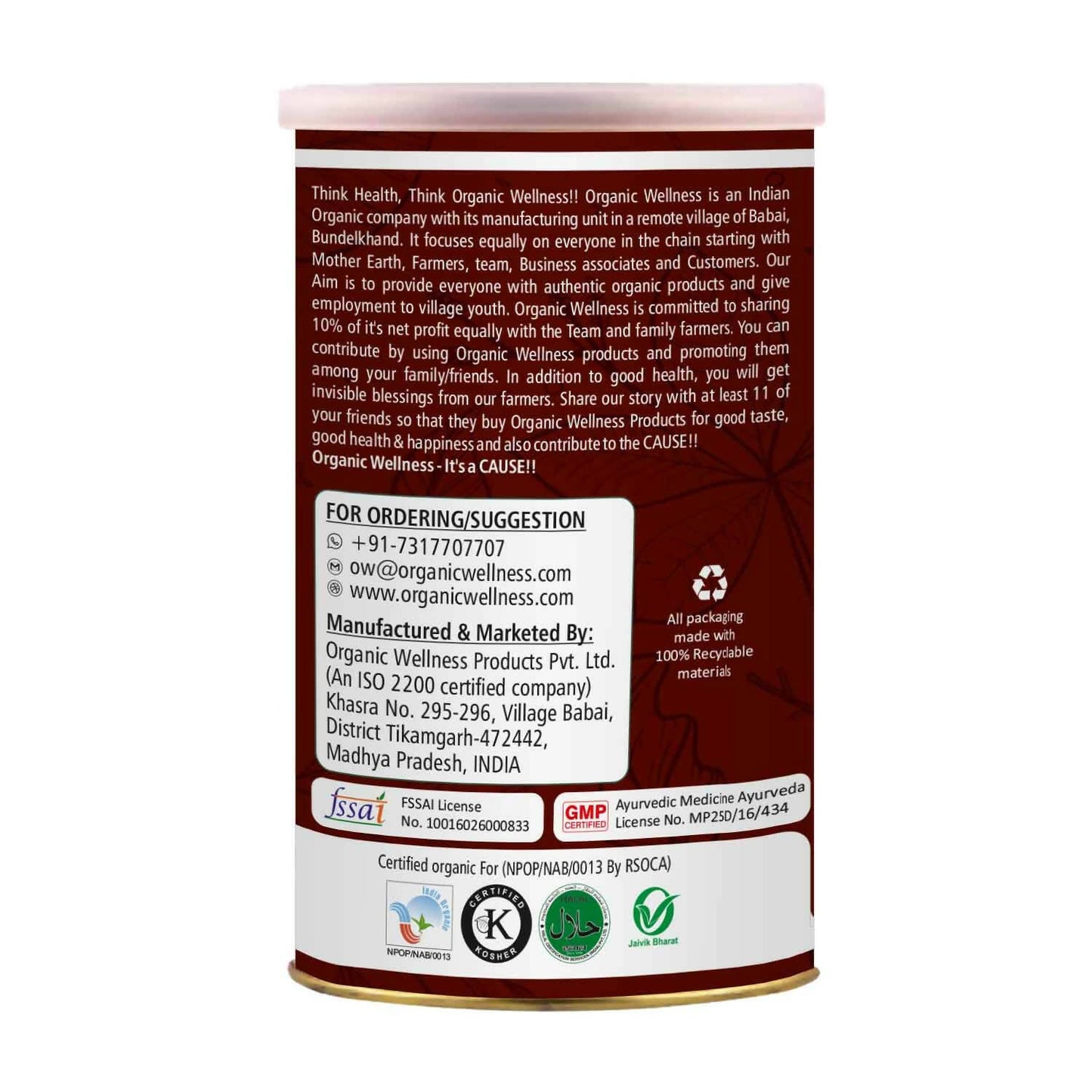 Organic Wellness Hair Mask Conditioner - Swadesiicart