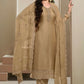 Anaita Brown Heavy Natural Crepe Stitched Suit with Embroidery & Zarkhan Work