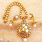 White Kemp Lakshmi Kasu Beaded Necklace Set