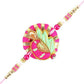 Bright Peacock Zardosi Rakhi & Kaju Katli Box | Swadesiicart