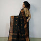 Exclusive Collection Beautiful Black Cotton Silk Woven Handloom Saree With Running Blouse Piece - Swadesiicart