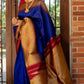 DEIANA'S Beautiful Designer Golden zari Soft Lichi Silk Saree - Blue - Swadesiicart