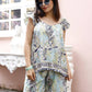 Blue Rayon Paisley Printed Top with Matching Bottom - Eesha - Swadesiicart