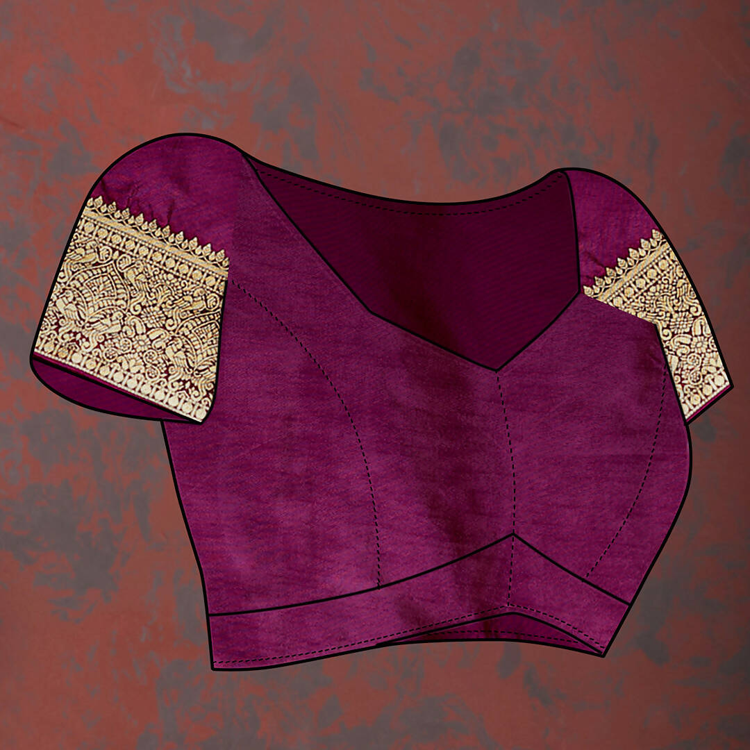 Lorenvalley Fashion Wine Soft Silk Woven Design Gold Zari Weaving Saree - Swadesiicart