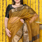 Very Much Indian Rajsi - Handloom Ari Checks Cotton Silk Saree With Golden Border - Yellow | Swadesiicart