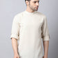 Even Apparels Cream Pure Cotton Men's Kurta With Side Placket | Swadesiicart