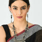 Mominos Fashion Johar Kamal Oxidised Silver-Plated Meenakari Long Necklace Set - Swadesiicart