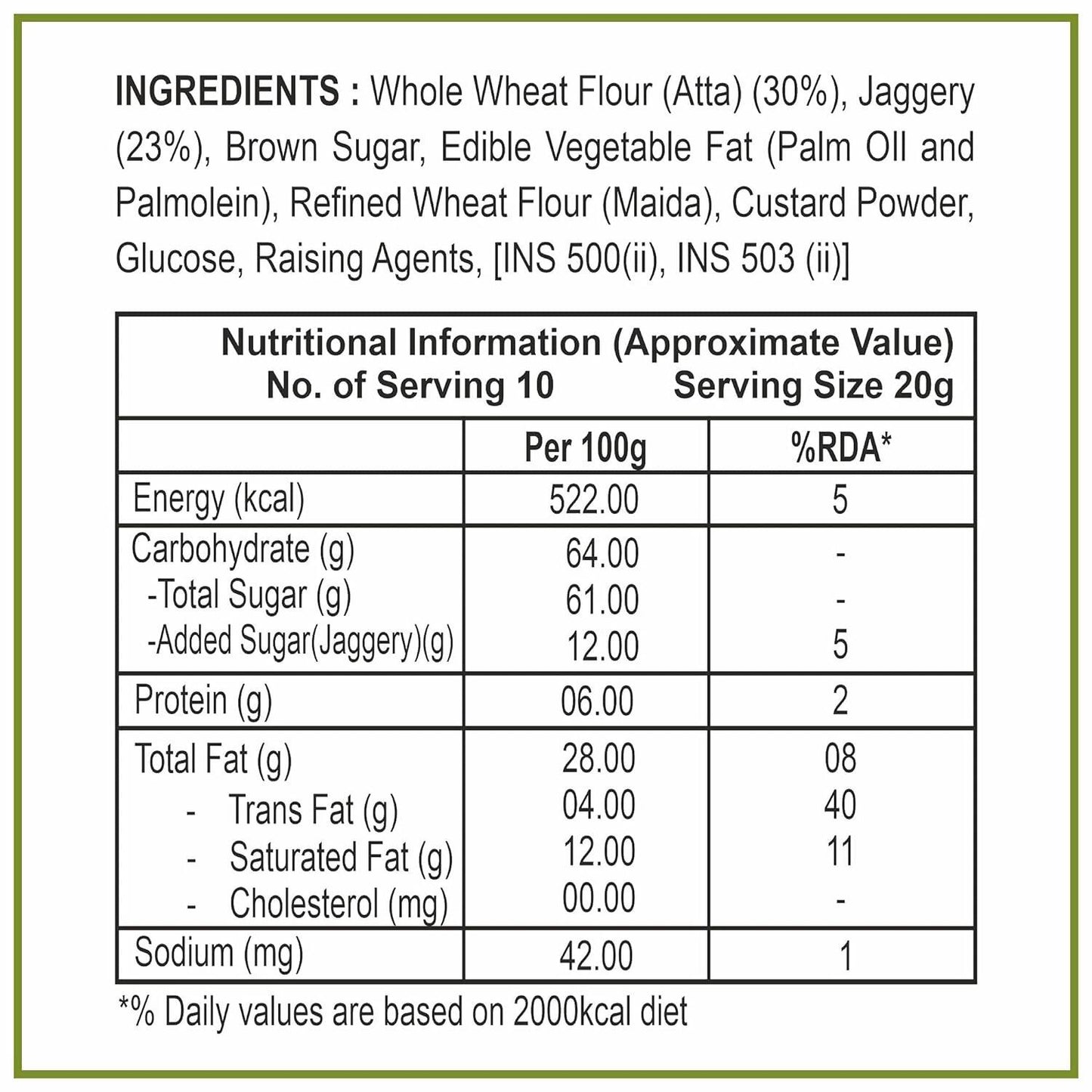 Dhampur Green Gur Atta Biscuit - Swadesiicart
