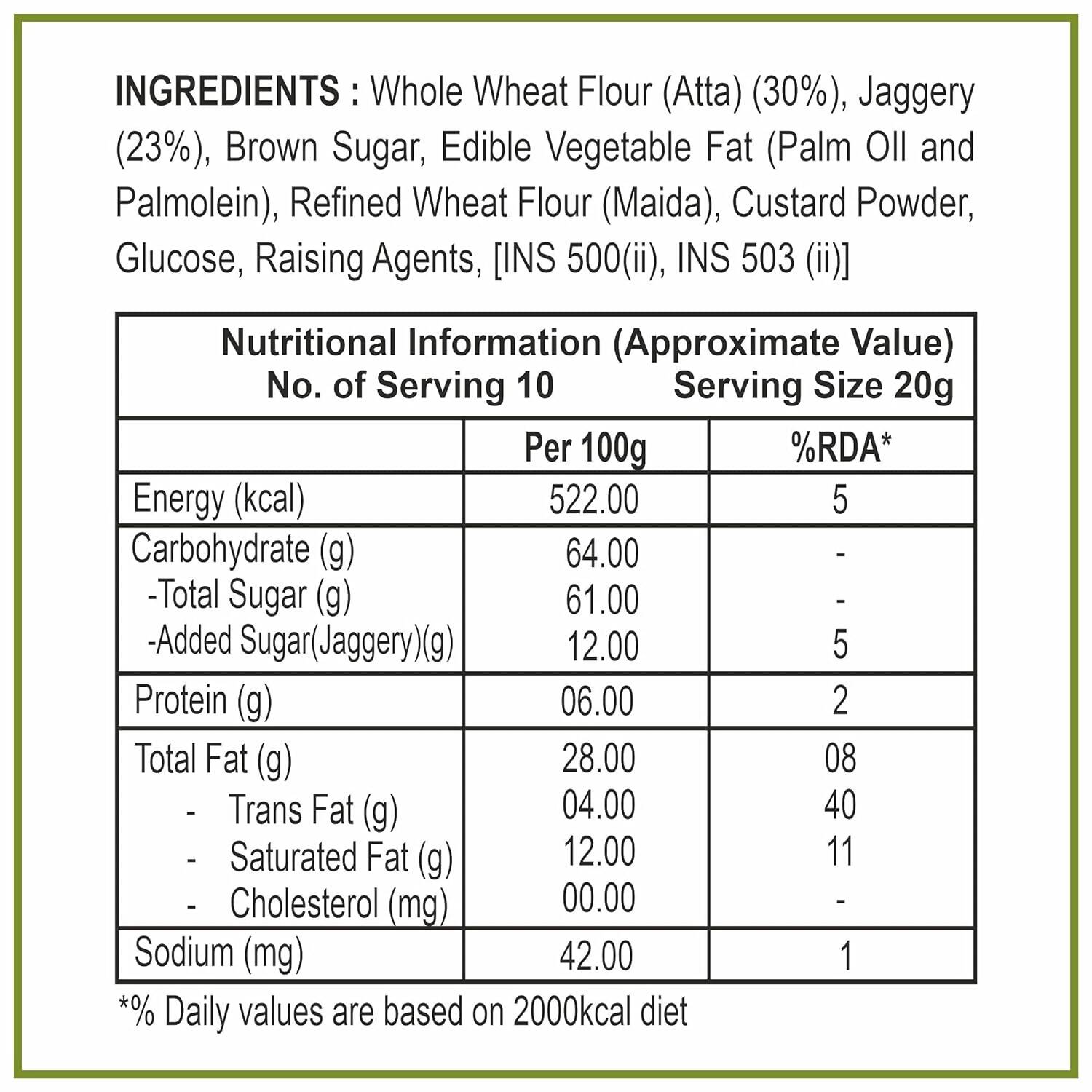 Dhampur Green Gur Atta Biscuit - Swadesiicart