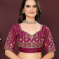 Ai Fashion Wine Georgette Digital Print Party Wear Saree