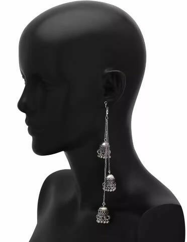 Silver-Plated Alloy Oxidised 4 Earrings Combo - The Pari - Swadesiicart