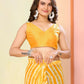 Yellow Georgette Designer Printed Ready To Wear Saree - Elite | Swadesiicart