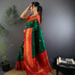 Joban Fashion Banarasi Green Woven Soft Silk Saree | Swadesiicart