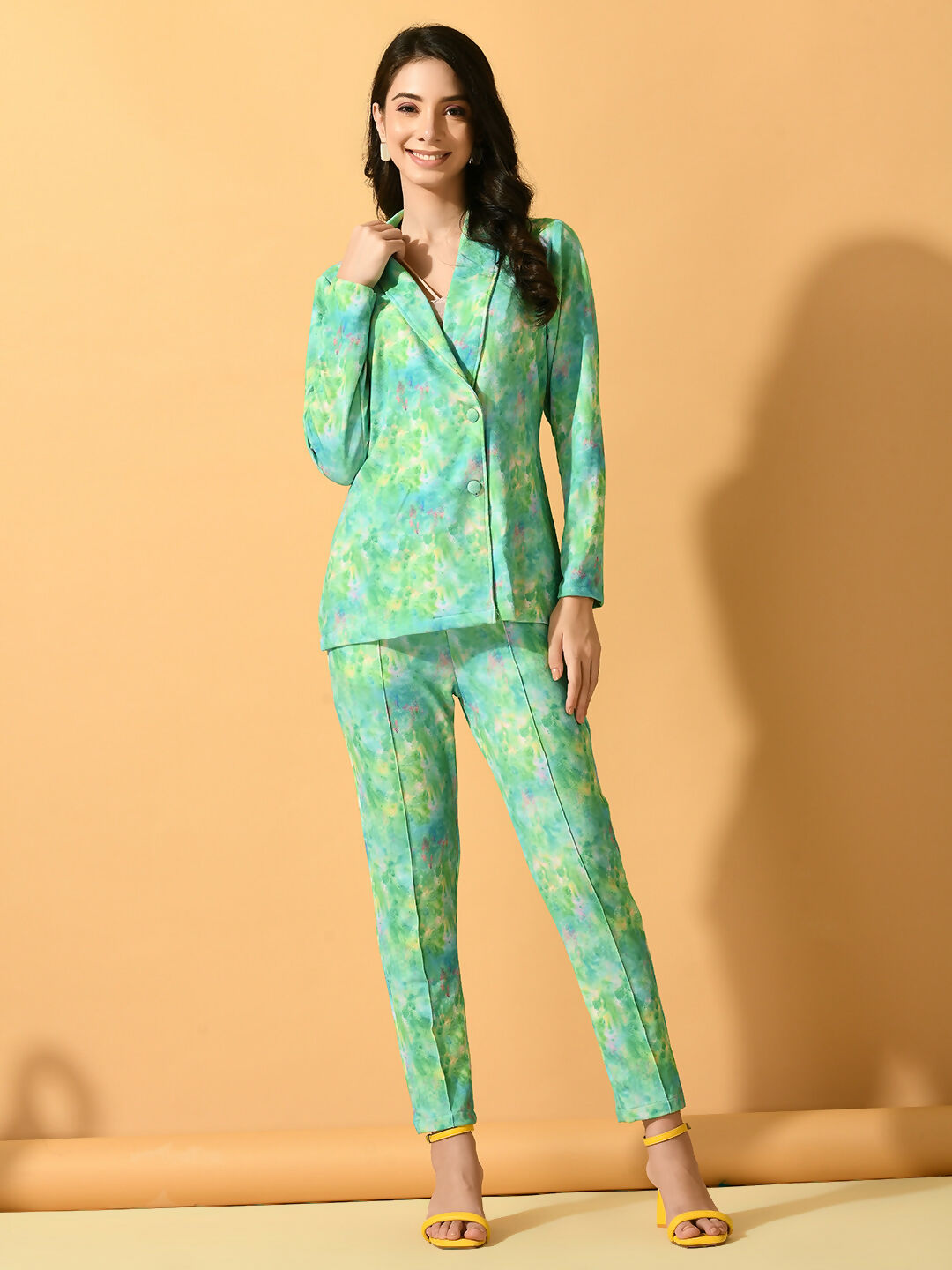 Myshka Women's Multi Printed Coat With Trousers - Swadesiicart