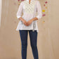 Juniper Women White Cotton Moss Embroidered A-Line Tunic | Swadesiicart