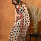 Very Much Indian Handblock Printed Cotton Saree With Natural Dyes - White | Swadesiicart