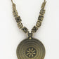 NVR Women's Gold-Polished Circular Shape Pendant with Chain | Swadesiicart