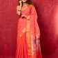 Very Much Indian Exclusive! Handloom Pure Cotton Paithani in Most Traditional Pink with Pichwai Pallu | Swadesiicart