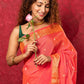 Very Much Indian Exclusive! Handloom Pure Cotton Paithani in Most Traditional Pink with Pichwai Pallu | Swadesiicart