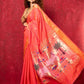 Very Much Indian Exclusive! Handloom Pure Cotton Paithani in Most Traditional Pink with Pichwai Pallu | Swadesiicart
