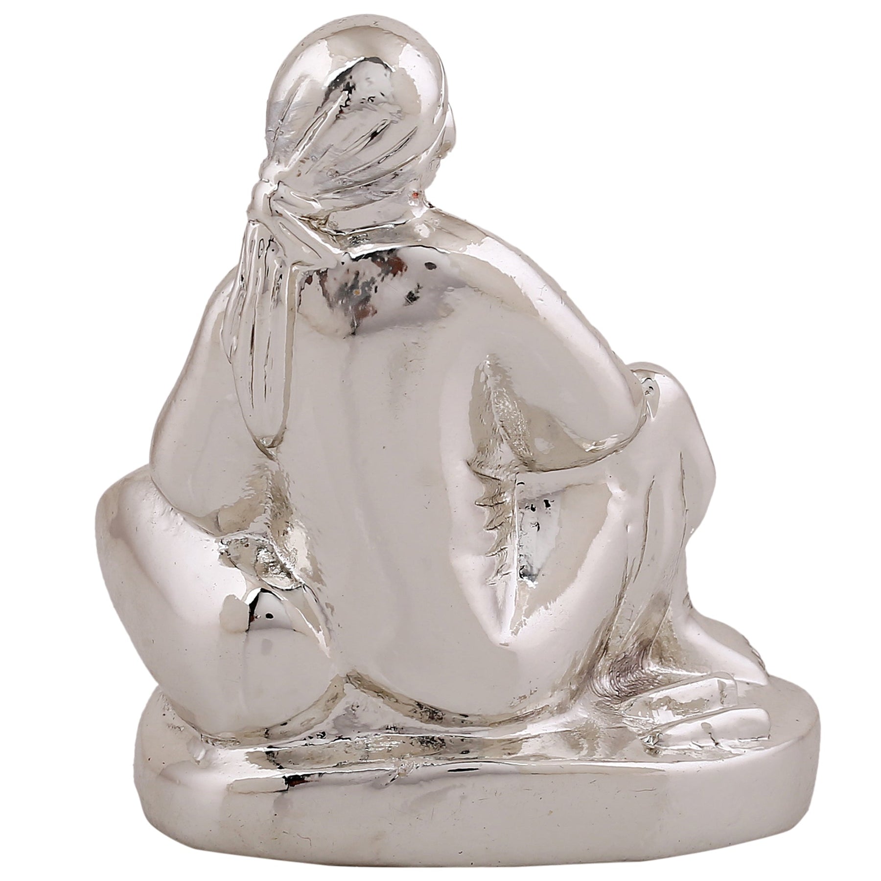 Estele Rhodium Plated Sirdi Wale Sai Baba Idol for Home/Car decor - Swadesiicart