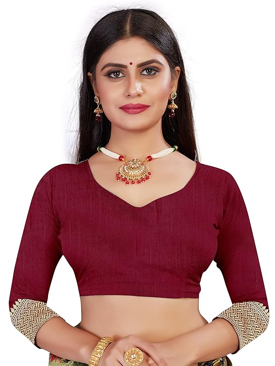 Vamika Weaving Banarasi Jacquard Maroon Kanjivaram Saree | Swadesiicart