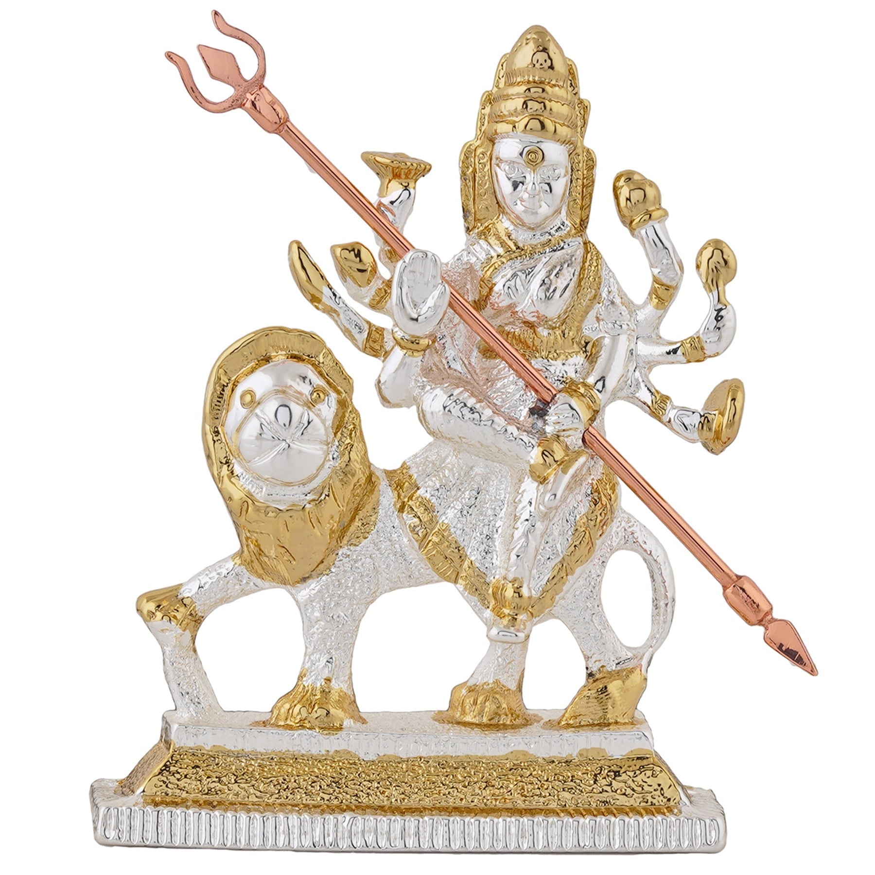 Estele Gold-Polished Religious goddess Durga Ma Idol for Pooja & Car decor - Swadesiicart