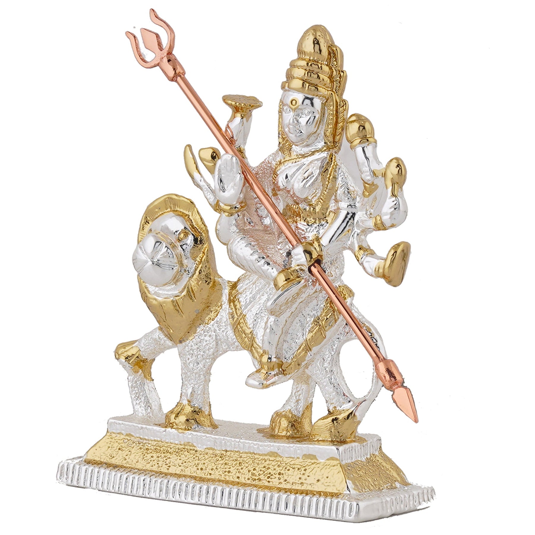 Estele Gold-Polished Religious goddess Durga Ma Idol for Pooja & Car decor - Swadesiicart