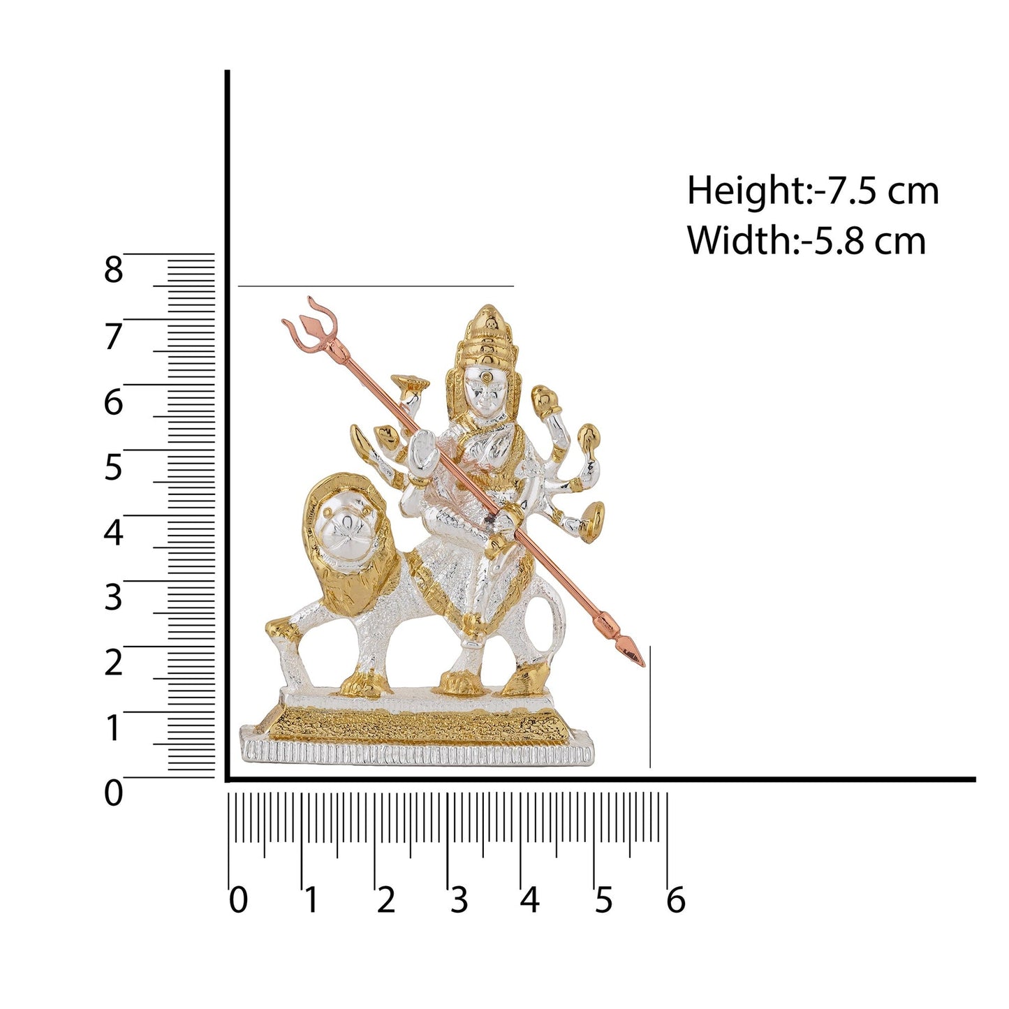 Estele Gold-Polished Religious goddess Durga Ma Idol for Pooja & Car decor - Swadesiicart