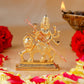 Estele Gold-Polished Durga Ma Idol with sitting on lion for Pooja & Car decor - Swadesiicart