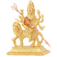 Estele Gold-Polished Durga Ma Idol with sitting on lion for Pooja & Car decor - Swadesiicart