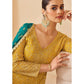 Aarshi Fashions Yellow Pure Georgette Full Stitched Suit