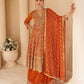 Aarshi Fashions Orange Pure Georgette Full Stitched Suit