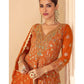Aarshi Fashions Orange Pure Georgette Full Stitched Suit