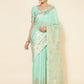 Janasya Sea Green Chanderi Silk Polka Design Woven Design Saree | Swadesiicart
