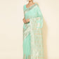 Janasya Sea Green Chanderi Silk Polka Design Woven Design Saree | Swadesiicart