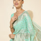Janasya Sea Green Chanderi Silk Polka Design Woven Design Saree | Swadesiicart
