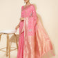 Janasya Light Pink Chanderi Silk Ethnic Motifs Woven Design Saree | Swadesiicart