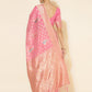 Janasya Light Pink Chanderi Silk Ethnic Motifs Woven Design Saree | Swadesiicart