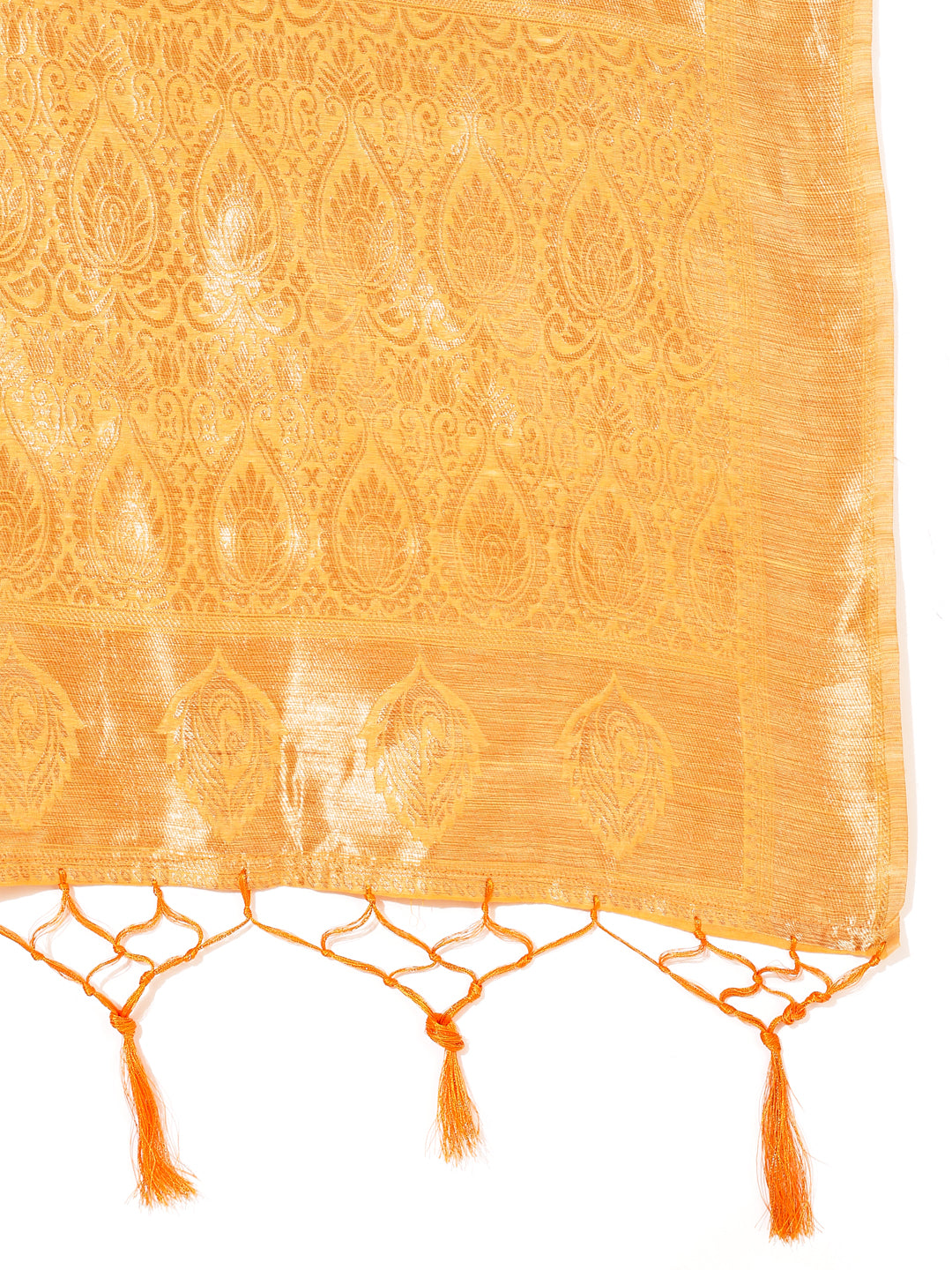 Janasya Light Yellow Chanderi Silk Woven Ethnic Motifs Chanderi Silk Saree | Swadesiicart