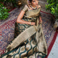 Janasya Bottle Green Organza Woven Ethnic Motifs Kanjeevaram Saree | Swadesiicart