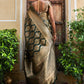 Janasya Bottle Green Organza Woven Ethnic Motifs Kanjeevaram Saree | Swadesiicart