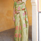 Janasya Light Green Chanderi Silk Ethnic Motifs Woven Design Saree | Swadesiicart