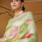 Janasya Light Green Chanderi Silk Ethnic Motifs Woven Design Saree | Swadesiicart