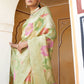 Janasya Light Green Chanderi Silk Ethnic Motifs Woven Design Saree | Swadesiicart