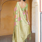 Janasya Light Green Chanderi Silk Ethnic Motifs Woven Design Saree | Swadesiicart