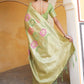 Janasya Light Green Chanderi Silk Ethnic Motifs Woven Design Saree | Swadesiicart