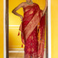 Janasya Red Organza Woven Leheriya Kanjeevaram Saree | Swadesiicart